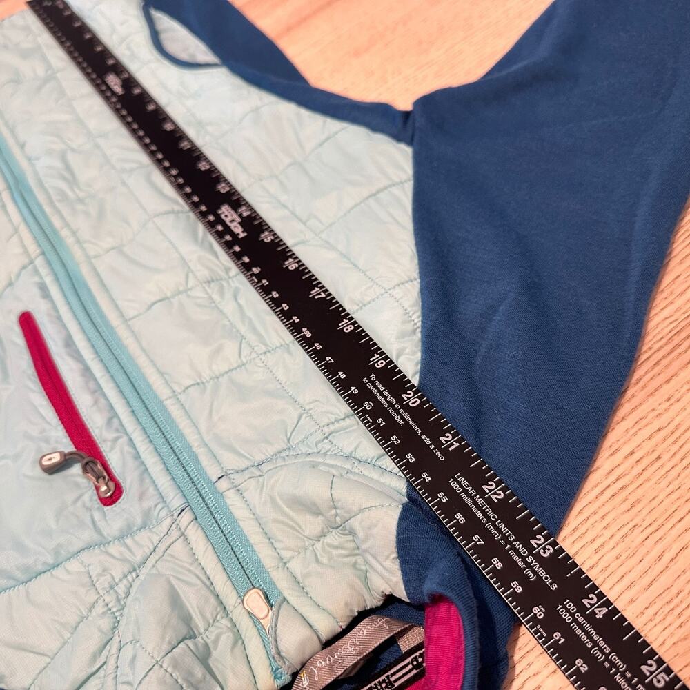 Smartwool PhD Smartloft Divide Full Zip Jacket Womens S Merino Blend Teal *Holes - Picture 12 of 16